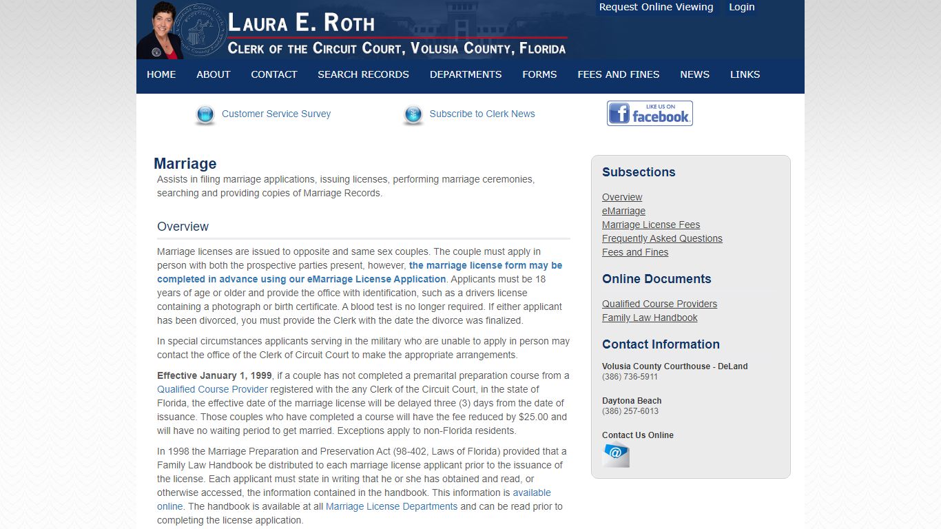 LAURA E. ROTH | Clerk of the Circuit Court, Volusia County ...